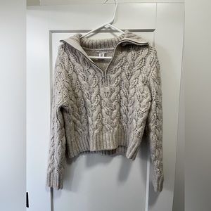Crop cable knit sweater